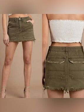 Free People Cargo Mini Skirt NWOT
